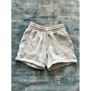 Aritzia Pale Heathered Gray Boyfriend Fit SweatFleece Cozy Shorts 2XS